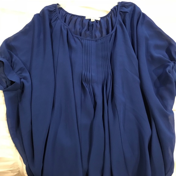 Royal blue flowy sheer top - Picture 6 of 6